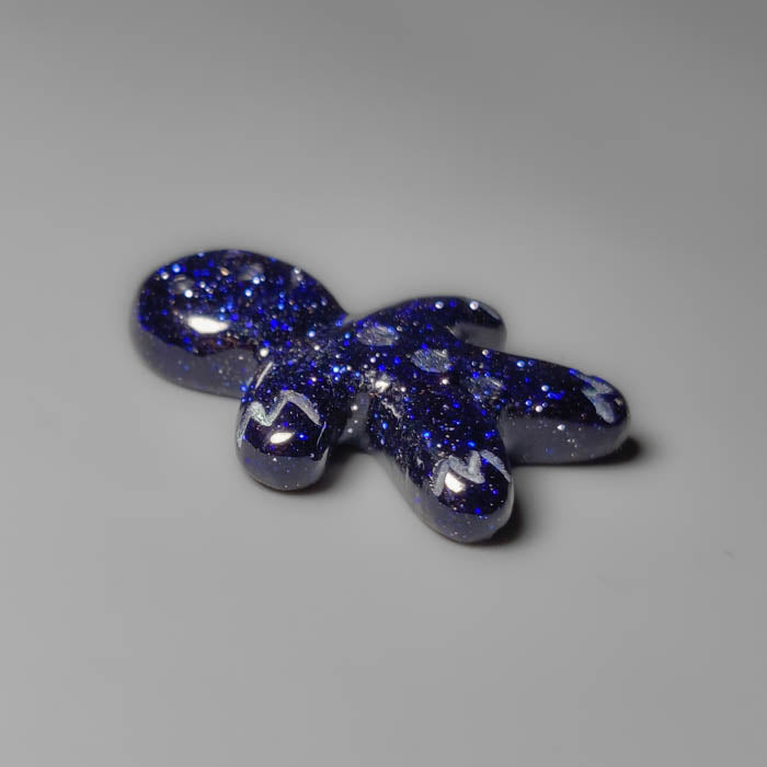 Blue Goldstone Ginger Bread Boy Carving