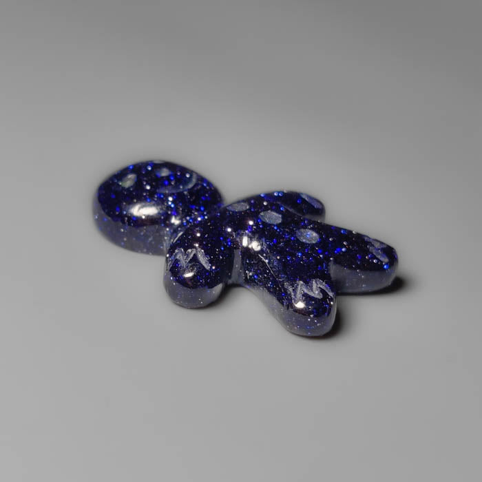 Blue Goldstone Ginger Bread Boy Carving