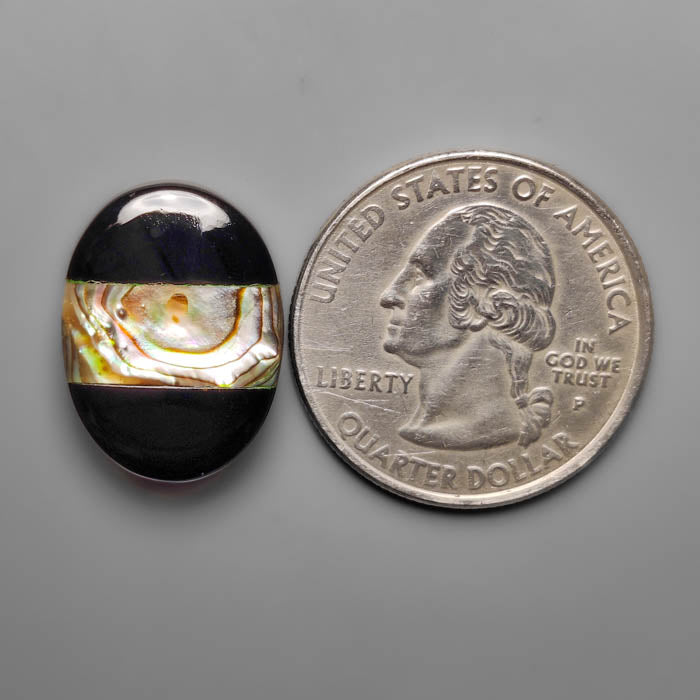 Black Onyx Inlay Abalone Shell