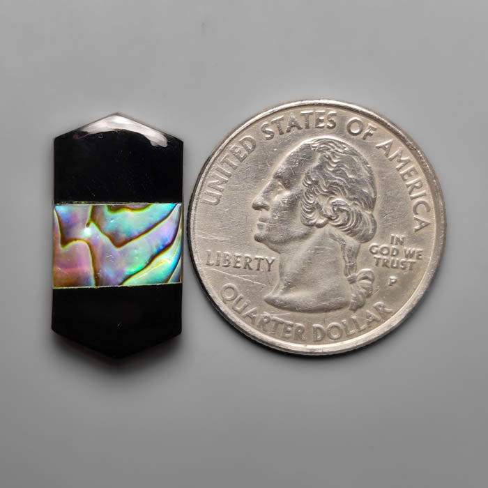 Black Onyx Inlay Abalone Shell