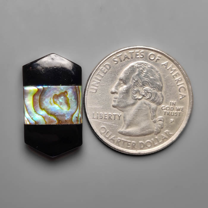 Black Onyx Inlay Abalone Shell