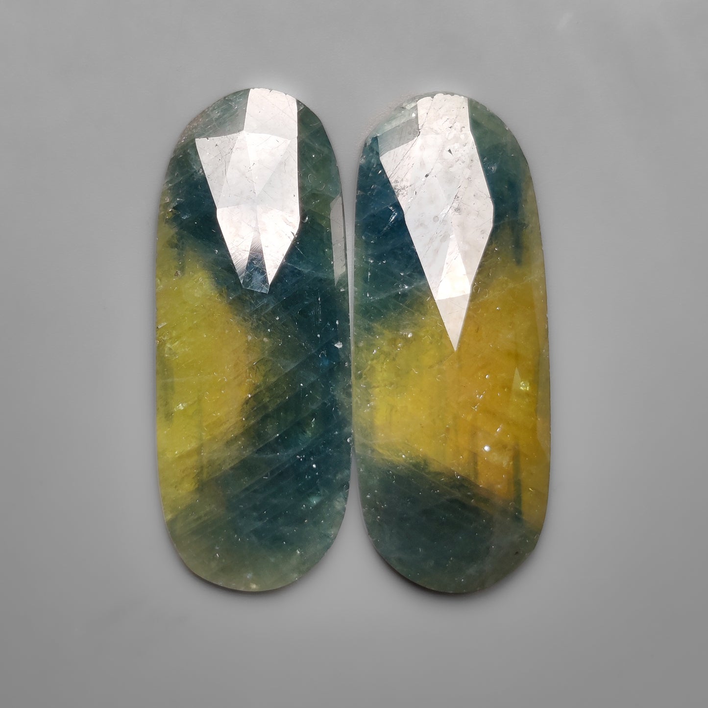 Rose Cut Sapphires Pair