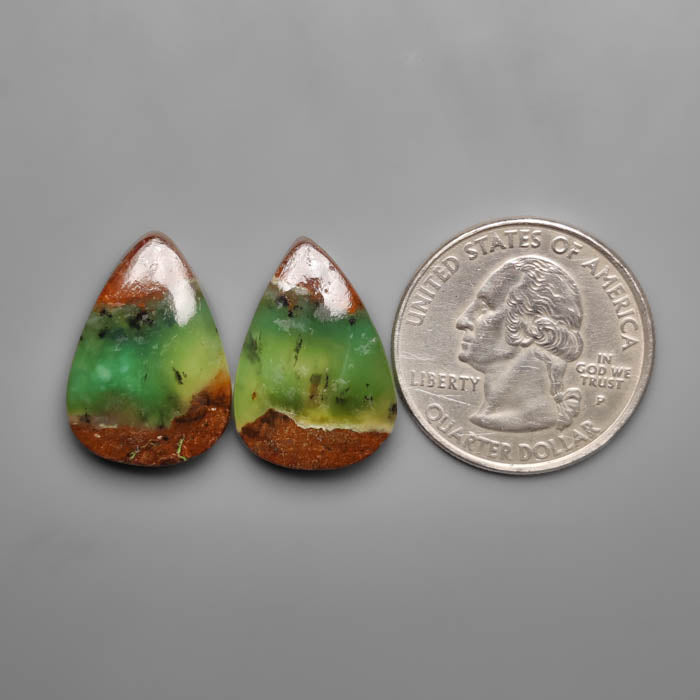 Bi-color Chrysoprase Pair