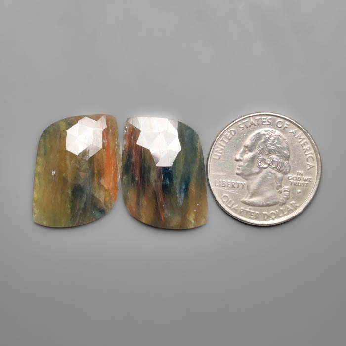 Rose Cut Sapphires Pair