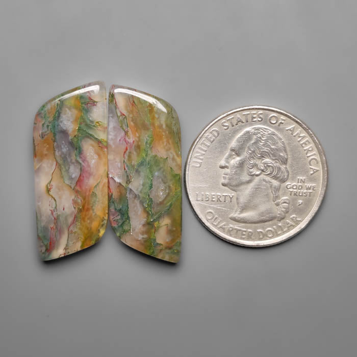 Red Moss Agate Pair