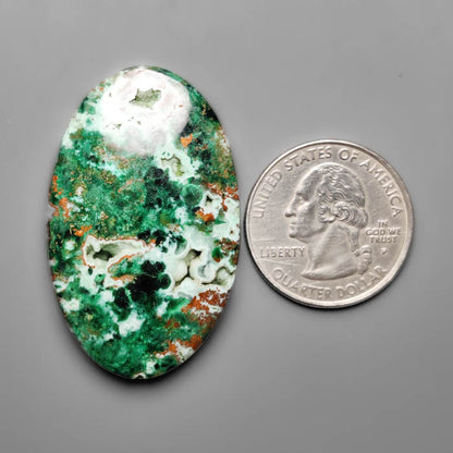 Parrot Wing Chrysocolla With Druzy Pocket