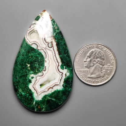 Parrot Wing Chrysocolla With Druzy Pocket