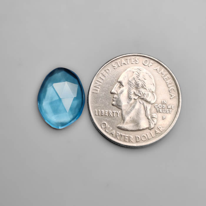 Rose Cut Swiss Blue Topaz