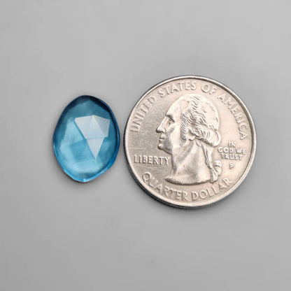 Rose Cut Swiss Blue Topaz
