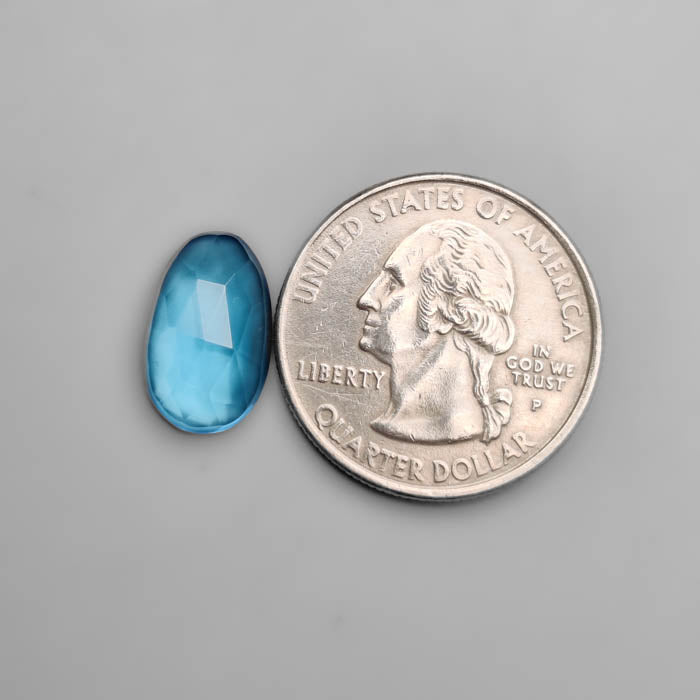 Rose Cut Swiss Blue Topaz
