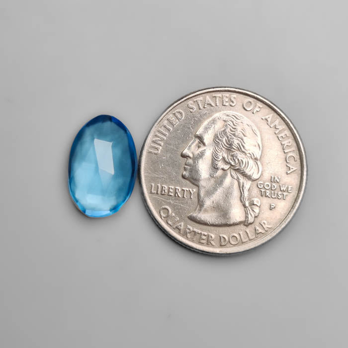 Rose Cut Swiss Blue Topaz