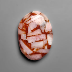 Peruvian Pink Opal and Sandstone Mosaic Cabochon