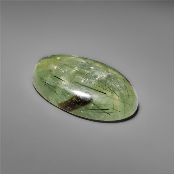 Black Tournalinated Prehnite Cabochon