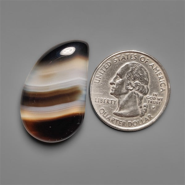 Black Banded Agate Cabochon