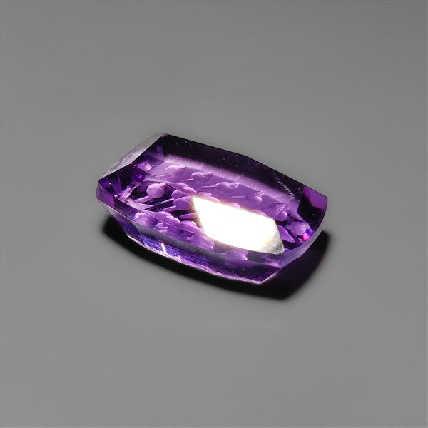Faceted Amethyst Reverse Intaglio Carving