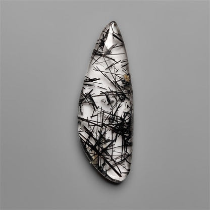 AAA Black Tourmalinated Quartz Cabochon (has a rainbow inclusion as well)