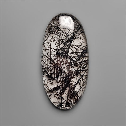 AAA Black Tourmalinated Quartz Cabochon