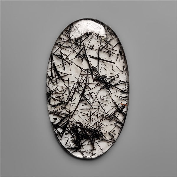 AAA Black Tourmalinated Quartz Cabochon