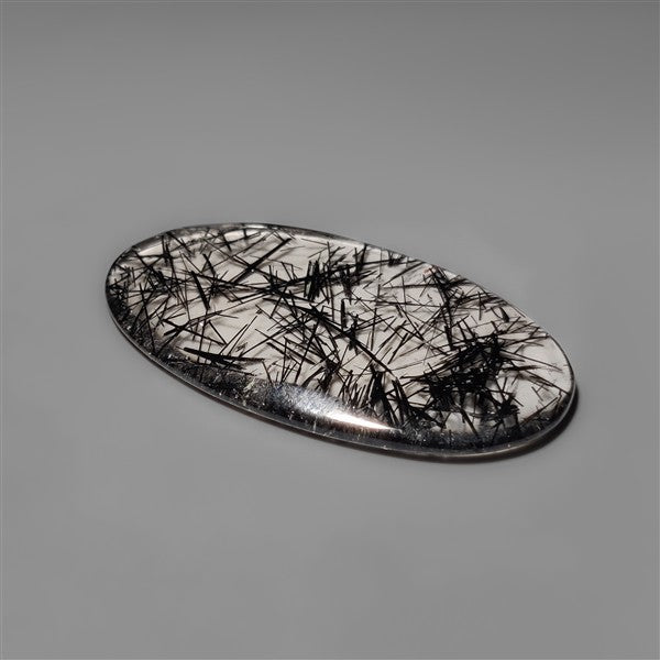AAA Black Tourmalinated Quartz Cabochon