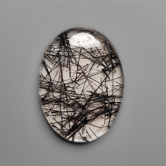 AAA Black Tourmalinated Quartz Cabochon