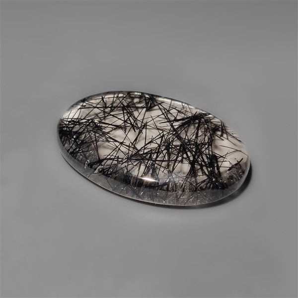 AAA Black Tourmalinated Quartz Cabochon