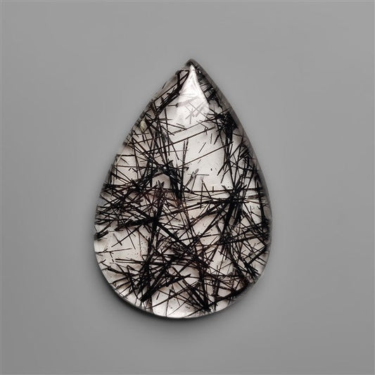 AAA Black Tourmalinated Quartz Cabochon