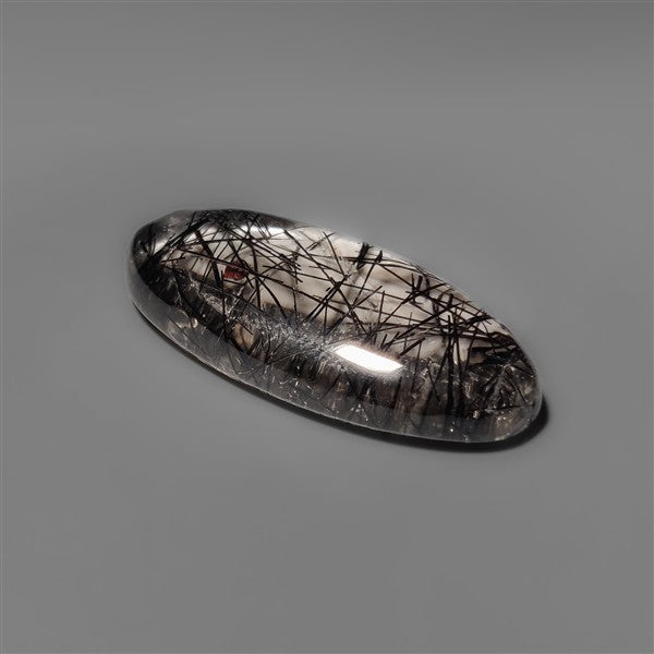 AAA Black Tourmalinated Quartz Cabochon
