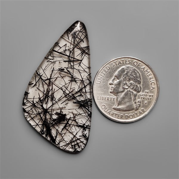 AAA Black Tourmalinated Quartz Cabochon