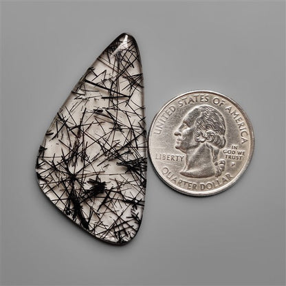 AAA Black Tourmalinated Quartz Cabochon