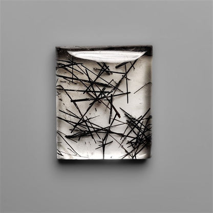 AAA Black Tourmalinated Quartz Cabochon
