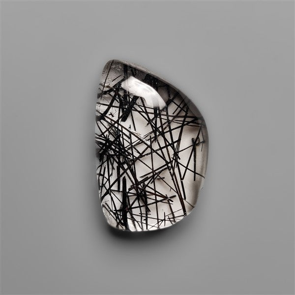 AAA Black Tourmalinated Quartz Cabochon