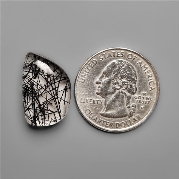 AAA Black Tourmalinated Quartz Cabochon