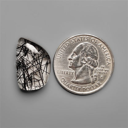 AAA Black Tourmalinated Quartz Cabochon