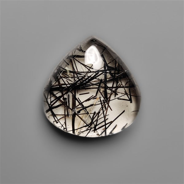 AAA Black Tourmalinated Quartz Cabochon