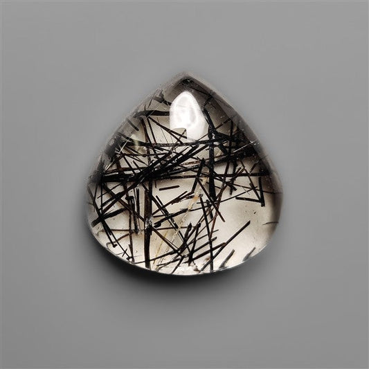AAA Black Tourmalinated Quartz Cabochon