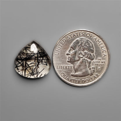 AAA Black Tourmalinated Quartz Cabochon