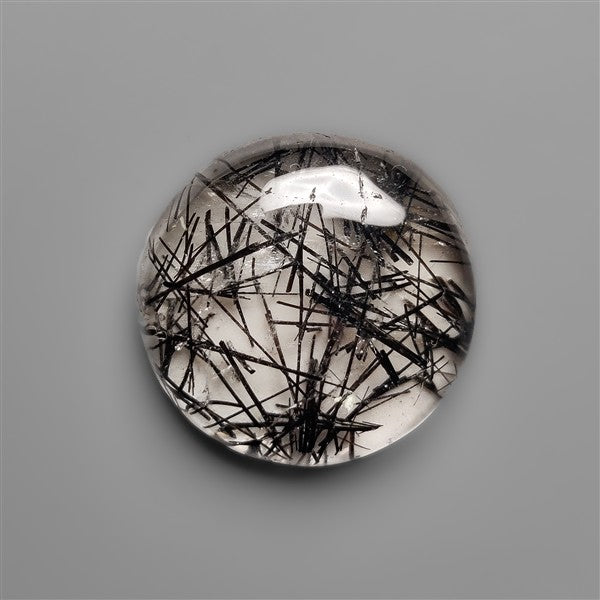AAA Black Tourmalinated Quartz Cabochon