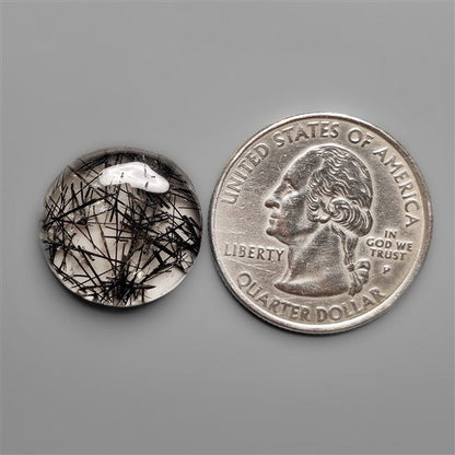 AAA Black Tourmalinated Quartz Cabochon