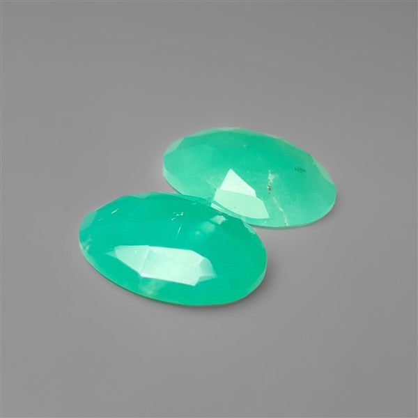 Rose Cut Gemmy Chrysoprase Pair