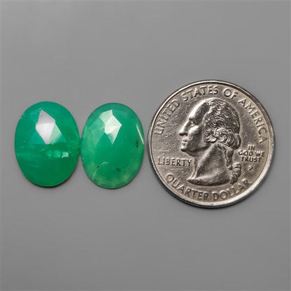 Rose Cut Gemmy Chrysoprase Pair