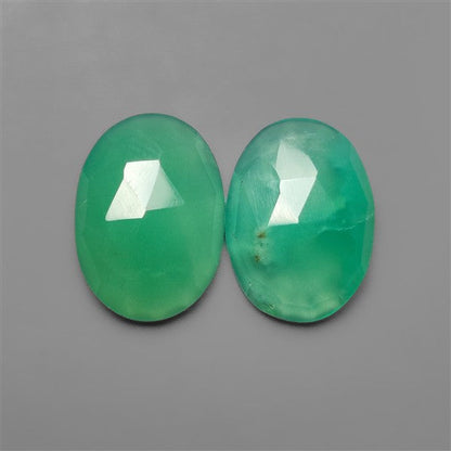 Rose Cut Gemmy Chrysoprase Pair