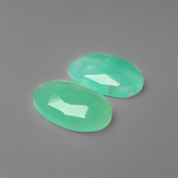 Rose Cut Gemmy Chrysoprase Pair