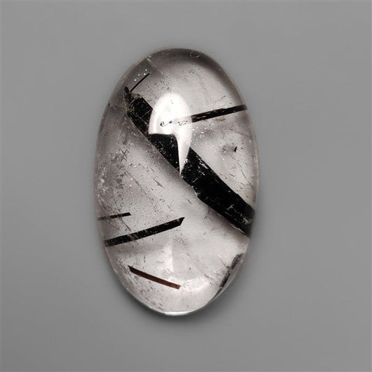 Black Tourmalinated Quartz Cabochon