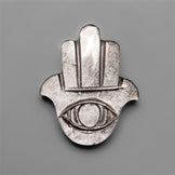 Silversheen Obsidian Evil Eye Hamsa Carving
