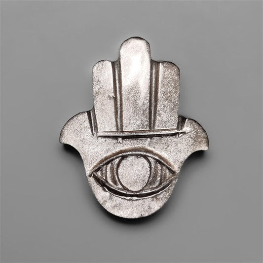Silversheen Obsidian Evil Eye Hamsa Carving
