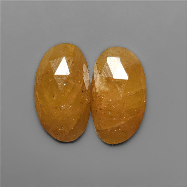 Rose Cut Yellow Sapphire Pair