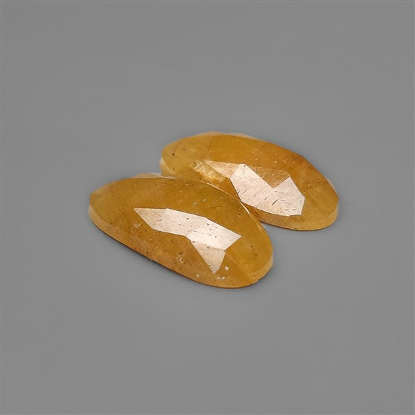Rose Cut Yellow Sapphire Pair