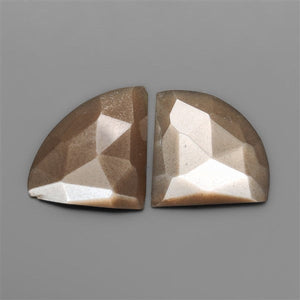 Rose Cut Grey Moonstone Pair