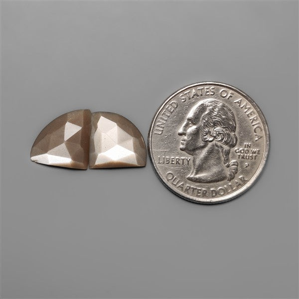 Rose Cut Grey Moonstone Pair