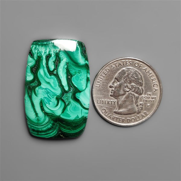 Malachite Cabochon with Selected Patterns